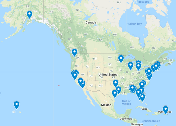 Location of West Marine boating stores where Blisslets are available