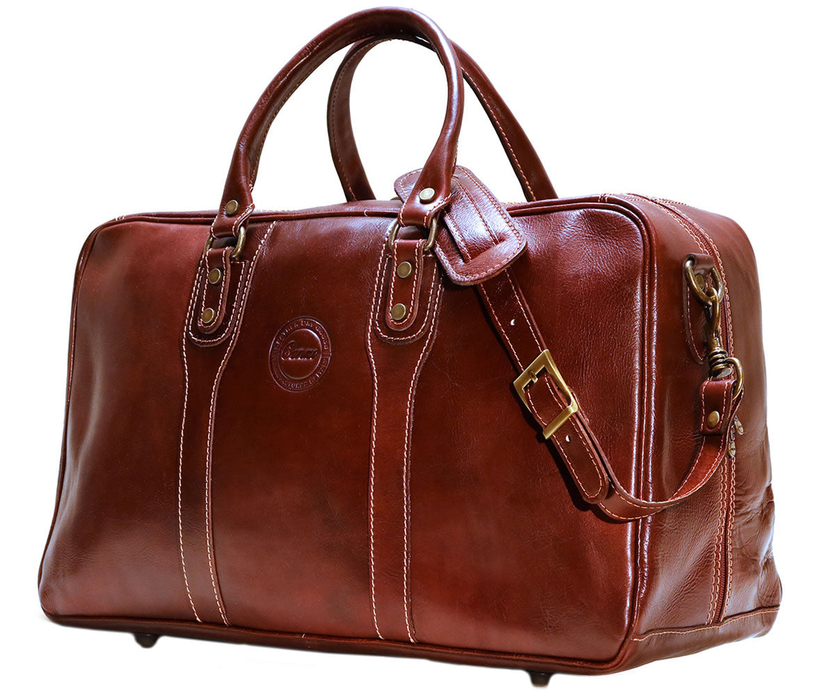 Monogram Cenzo Italian Leather Trunk Duffle Travel Bag – Cenzo Bags