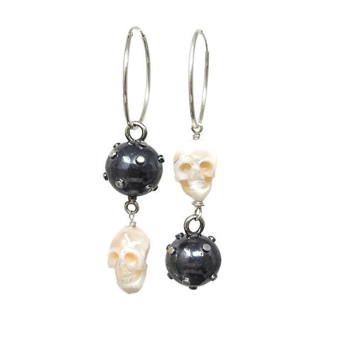 true grit skull navel mine hoop earrings rudyblu jewelry