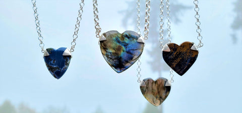 large gemstone heart necklaces rudyblu jewelry christmas gift ideas 2020