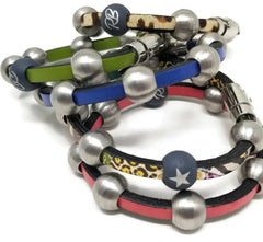 Women's leather beaded bracelets for charity rudyblu jewelry