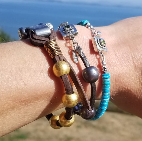 mixed metal stacking bracelets rudyblu jewelry