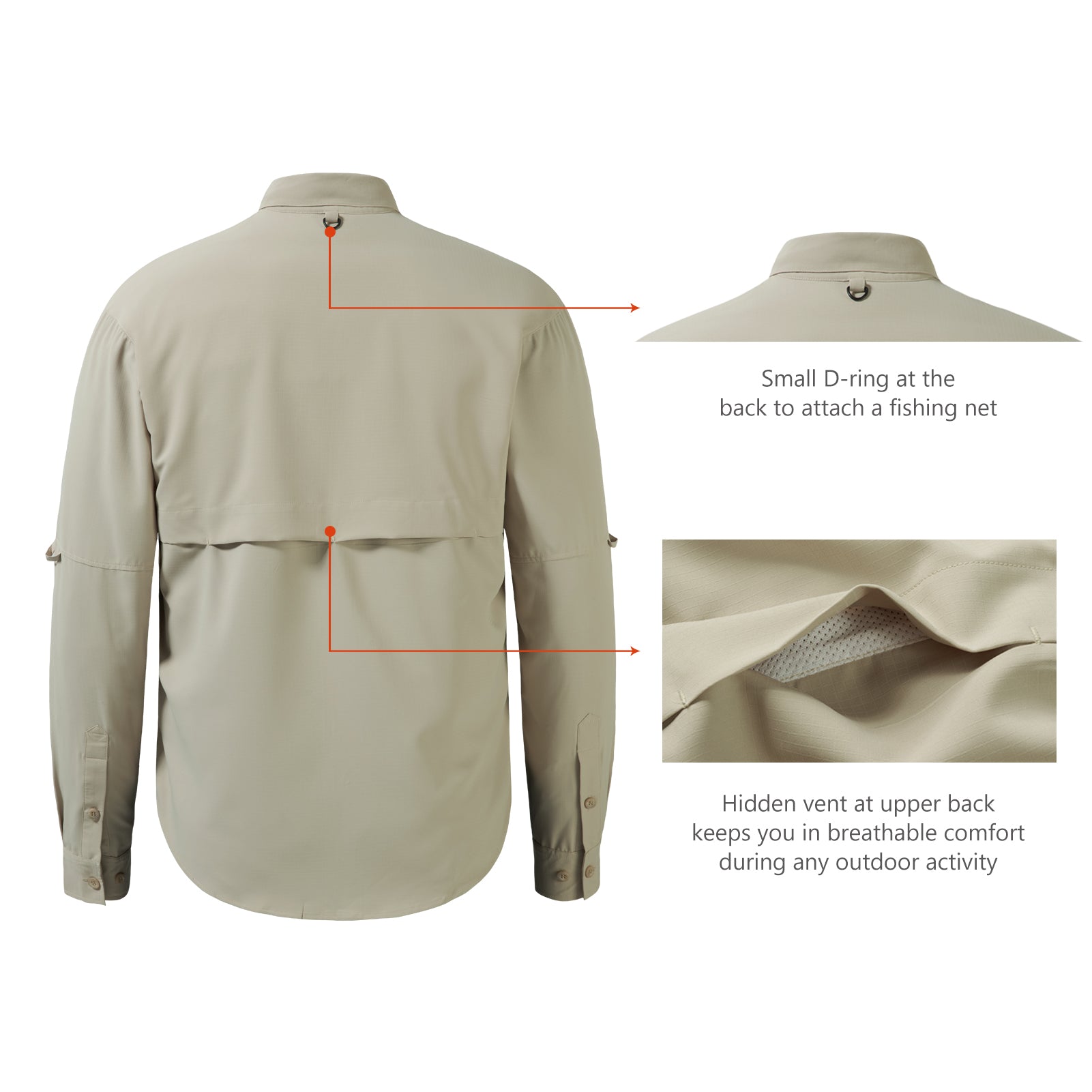 fishing shirt back flap