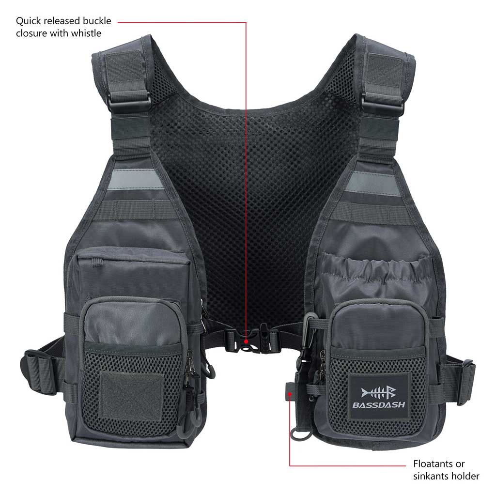 Bassdash FV08 Ultra Lightweight Fishing Vest With Multi-Pockets for Men ...