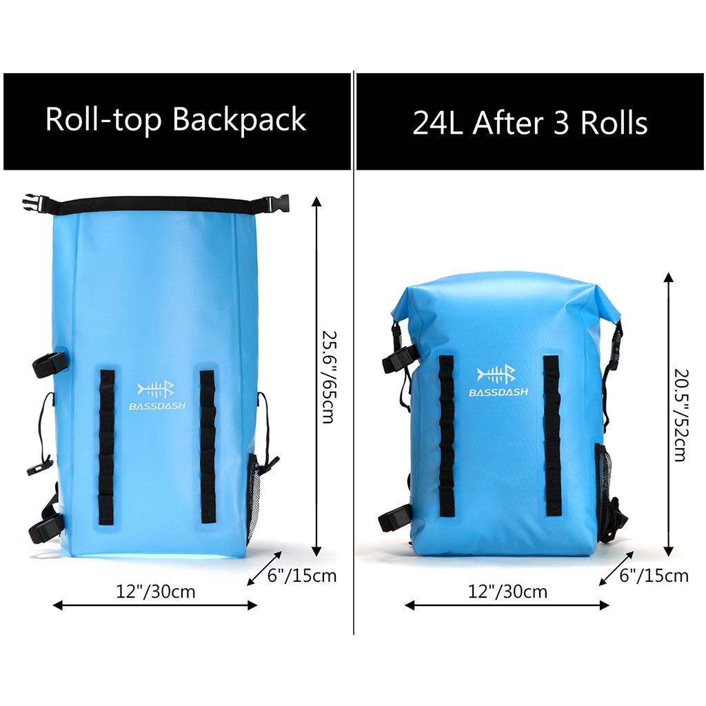 24L Dry Bag Backpack Top Waterproof | Bassdash Fishing