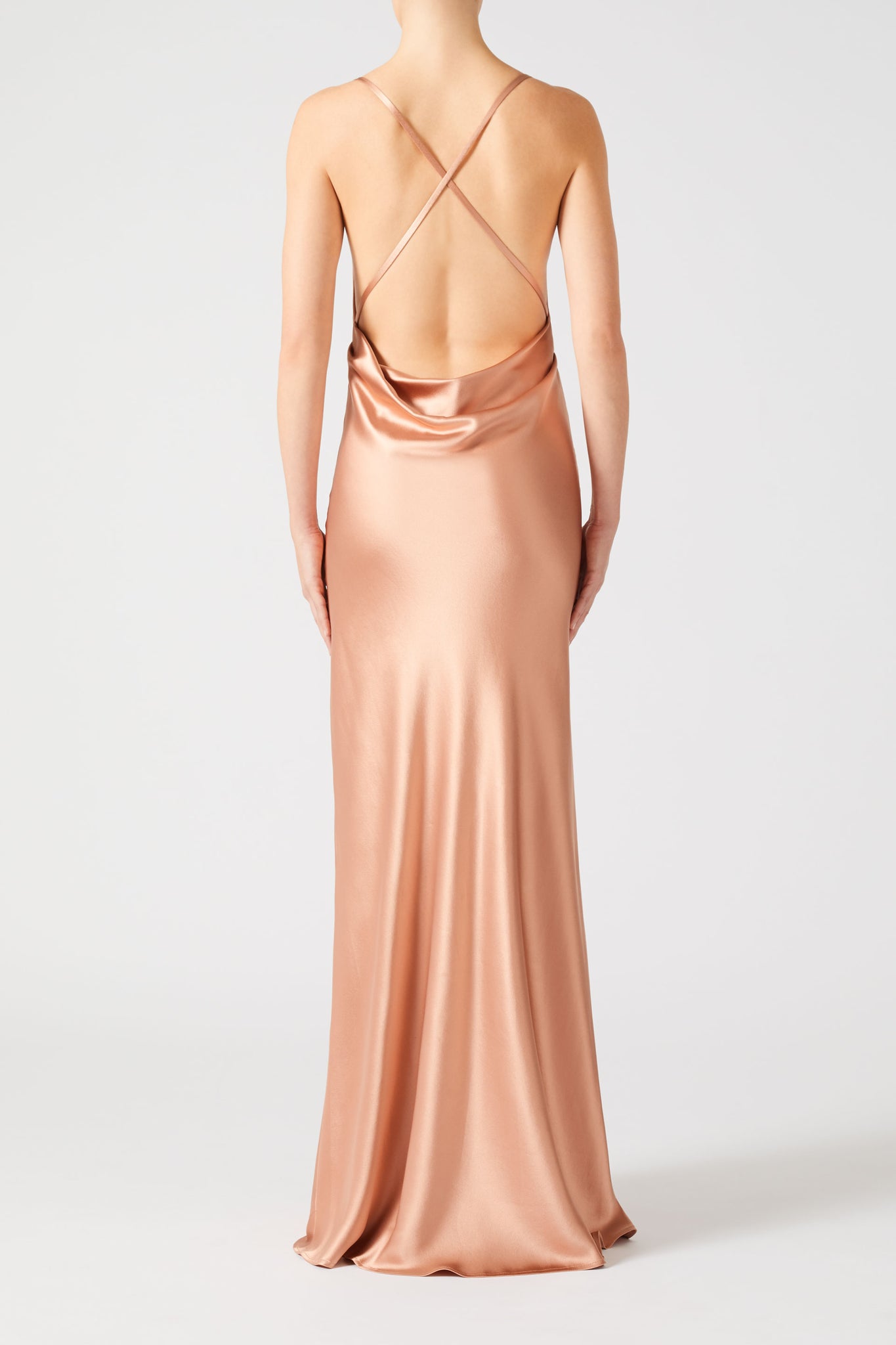 rose gold silk gown