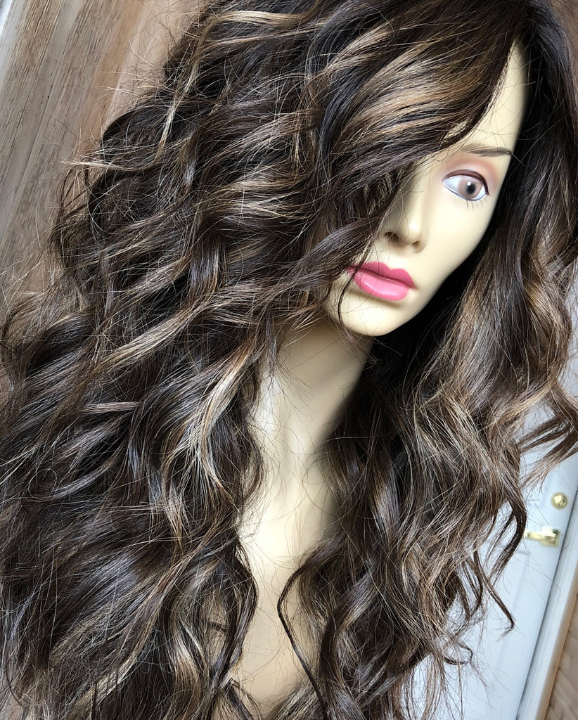 Chavie Remy Human Hair Wig on mannequin | Chavie Russell Wigs
