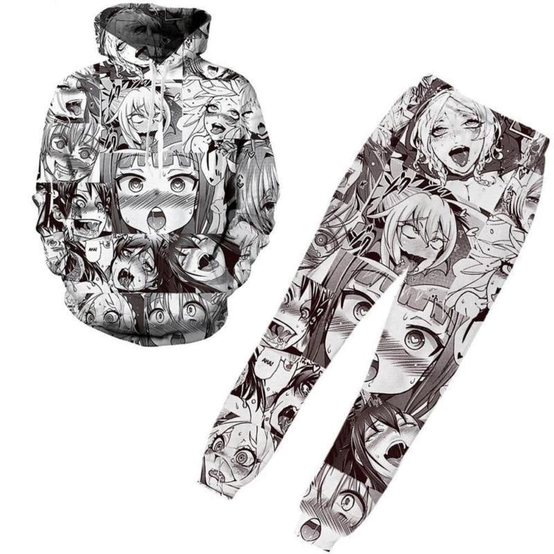 Manga Ahegao Hentai Hoodie Sweatshirt T-Shirt | DDLG Playground