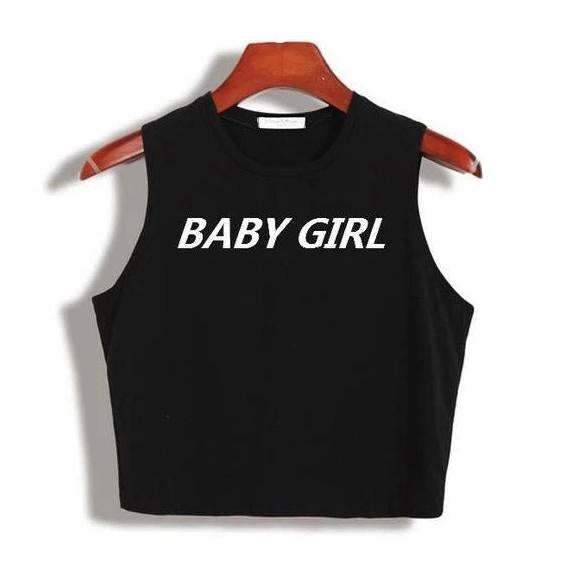 Buy Women's No Bra Club Crop Top T Shirt, Baby Girl Cute Summer Spring  Cropped Old English Text Script Lettering Kawaii Feminism Feminist Online  in India 