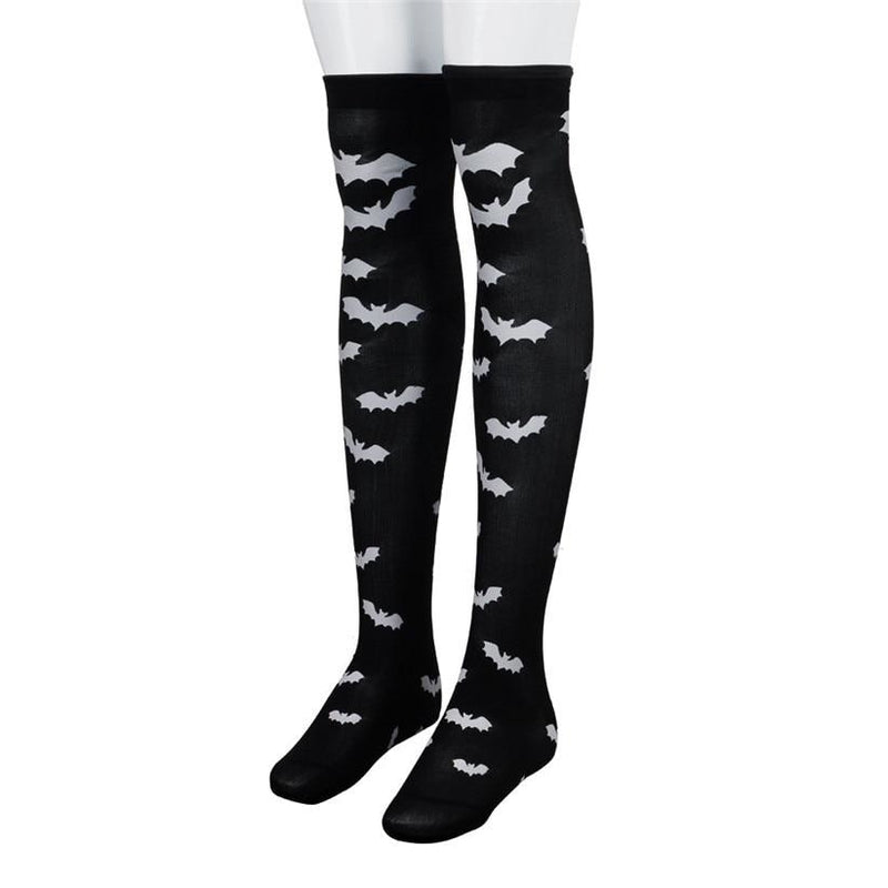 Batty Stockings Black Bat Goth Thigh High Socks | DDLG Playground