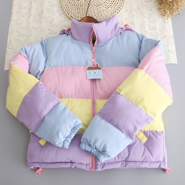Candy Colored Puffy Bomber Jacket Winter Coat Fairy Kei | Kawaii Babe ...