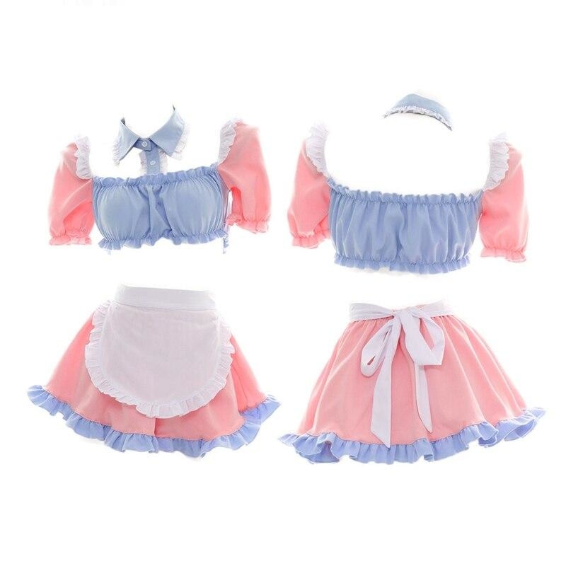 Pink Blue Maid Lingerie Set Cosplay Costume Apron Roleplay Ddlg Shop Ddlg Playground 