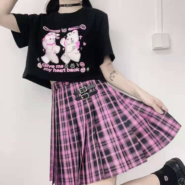 Menhera Goth Anime Oversized T-Shirt Top Kei Harajuku DDLG Playground