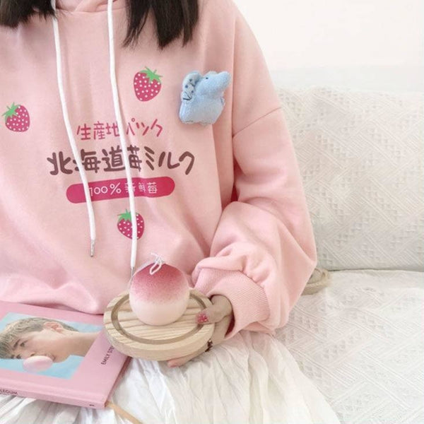 Strawberry Corset Hoodie Sweatshirt Harajuku Japan