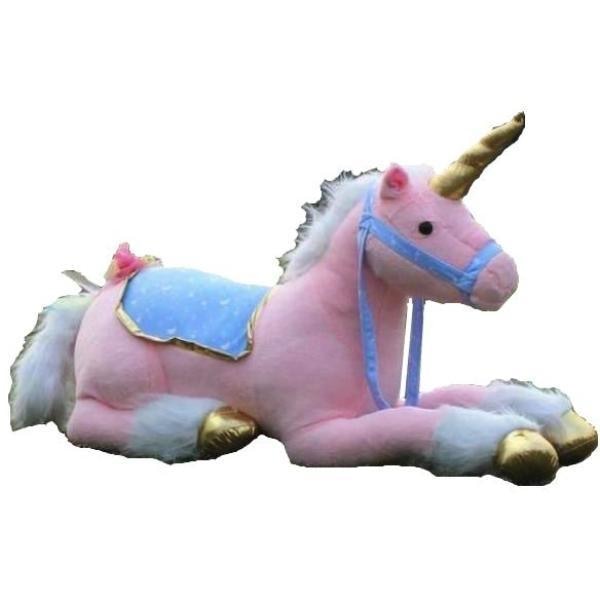 pink unicorn ride on toy