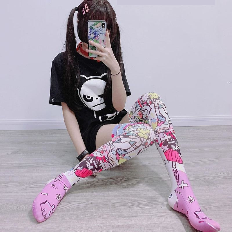 Kawaii Explosion Stockings Anime Knee High Socks Ddlg Playground