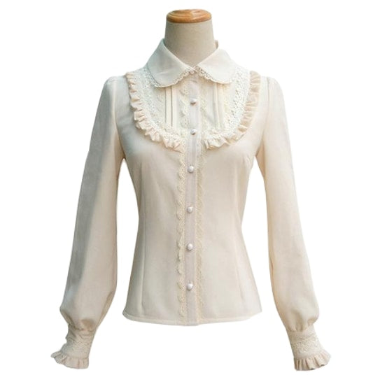 Lolita Collared Blouse Button Ruffles Victorian EGL | DDLG Playground