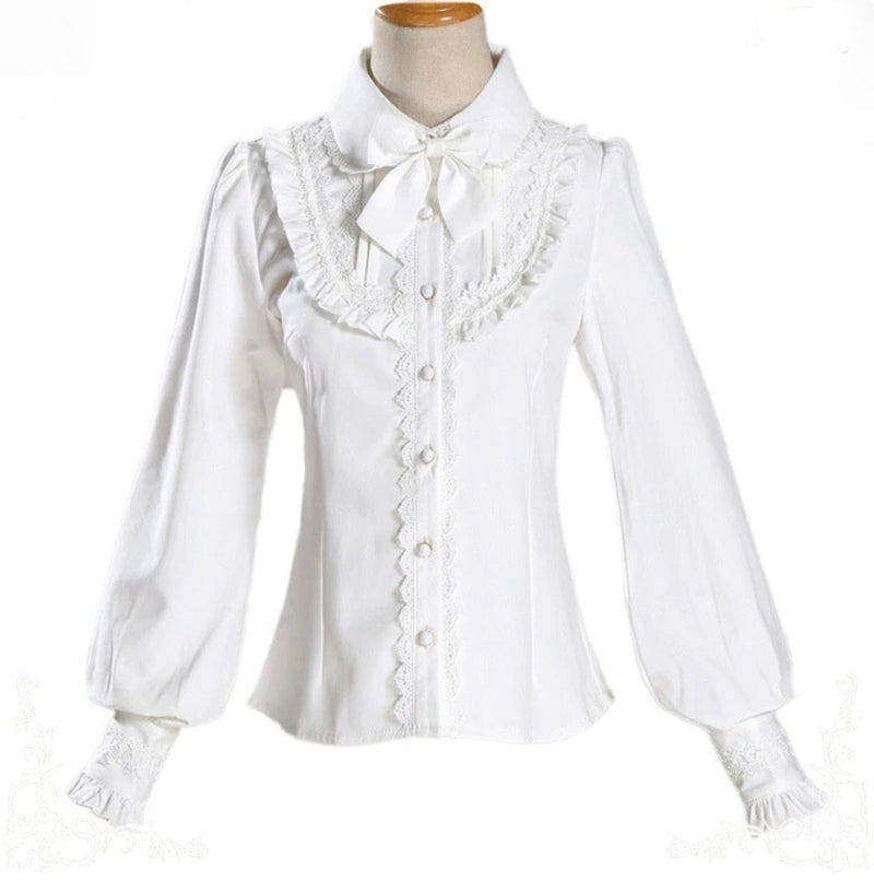 Lolita Collared Blouse Button Ruffles Victorian EGL | DDLG Playground