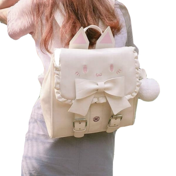 Creepy Evil White Bunny Rabbit Backpack Cards Poker