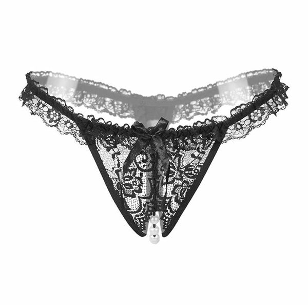 Goth Panties, Assless Panties, Black Lace Panties, BDSM Lingerie