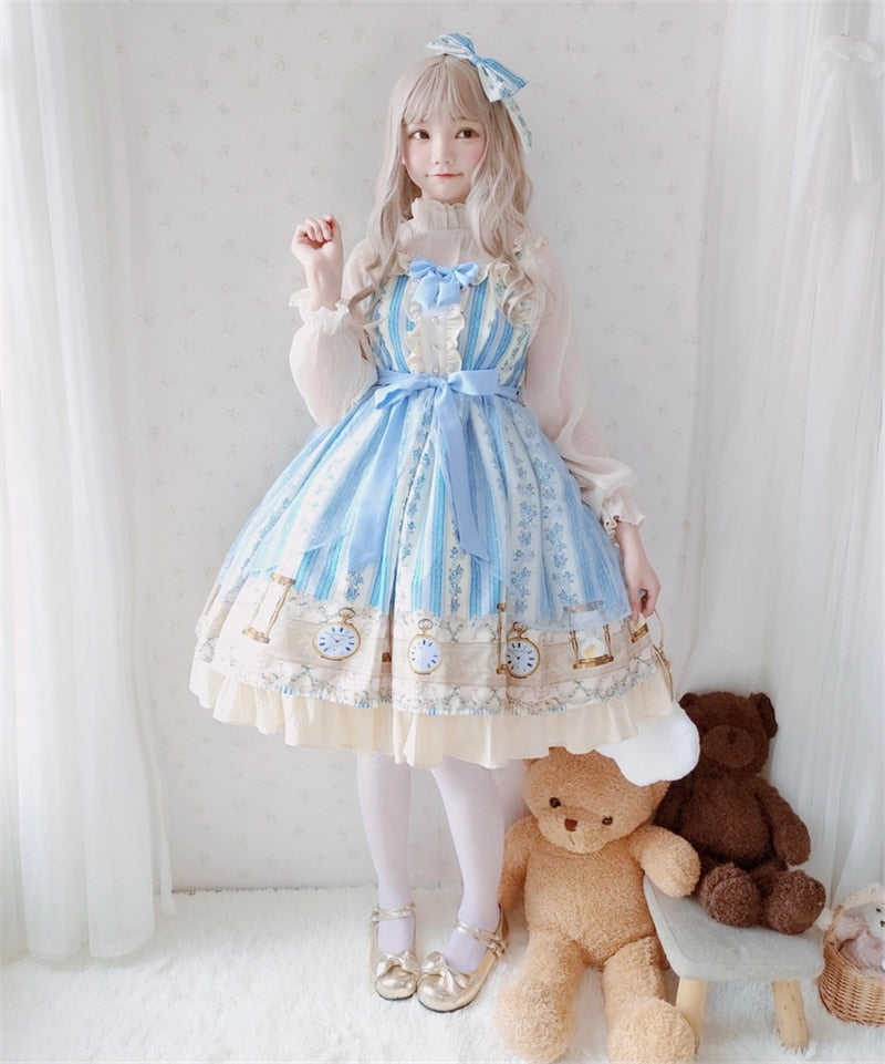 Blue Alice In Wonderland Lolita Dress JSK Harajuku | DDLG Playground