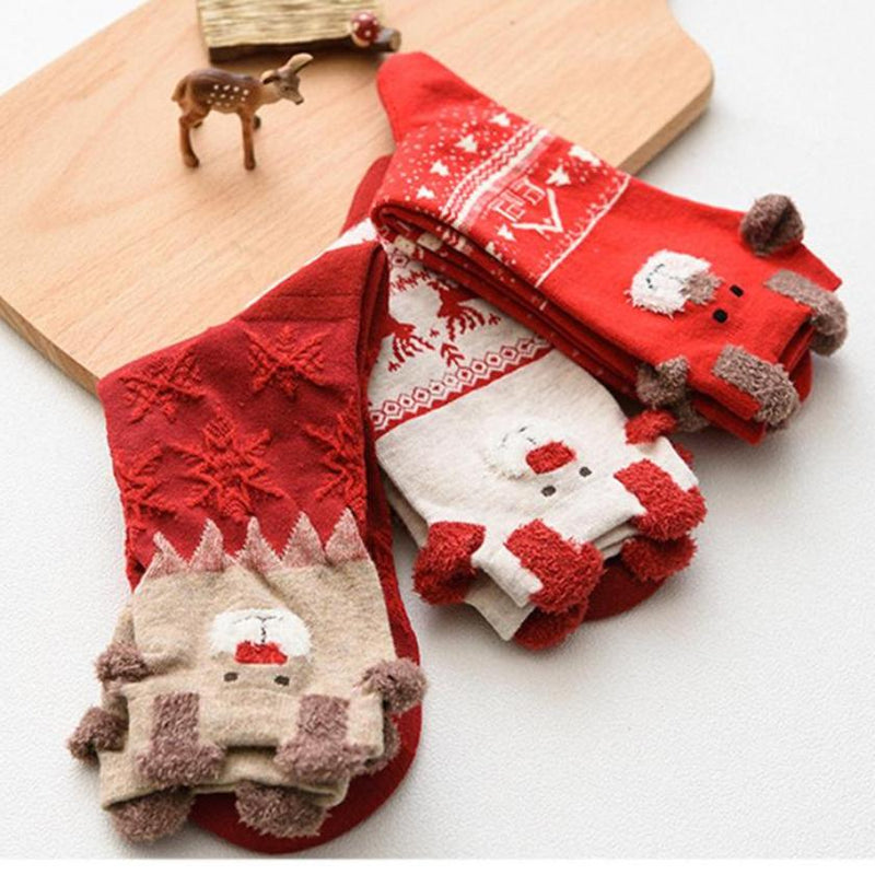 Fuzzy Furry Reindeer Socks Christmas Holiday Season | DDLG Playground