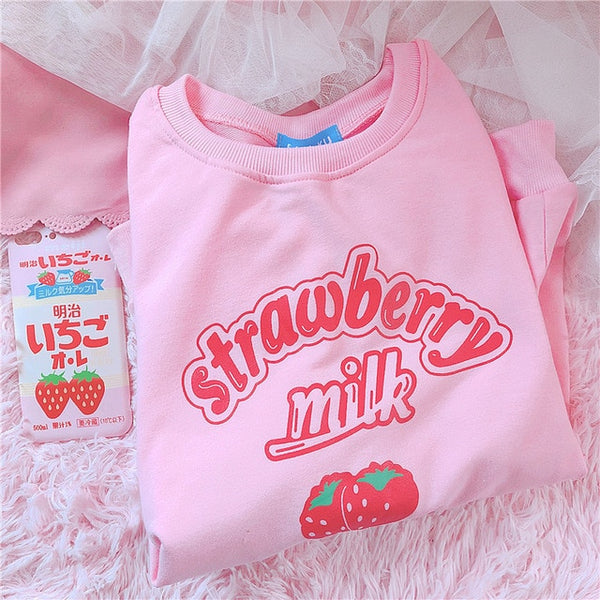 Strawberry Corset Hoodie Sweatshirt Harajuku Japan