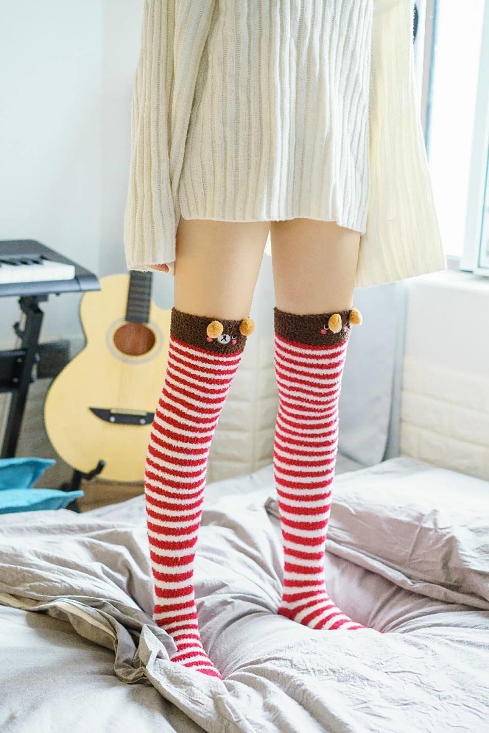 Teddy Bear Thigh Highs Socks Stocking ABDL Little | DDLG Playground