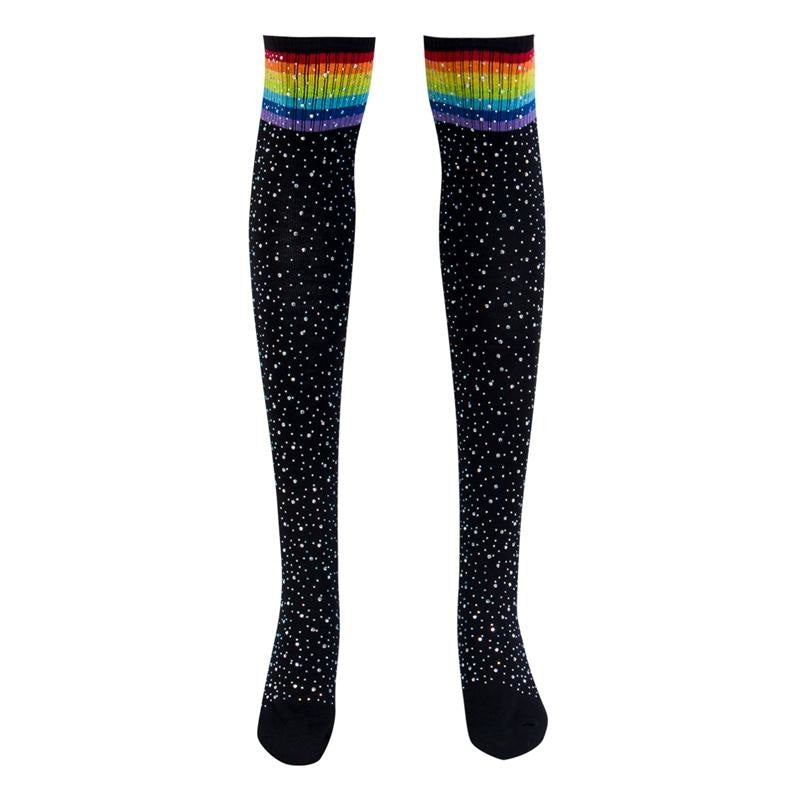 Glitter Rainbow Thigh High Stockings Socks Fetish Ddlg Playground 