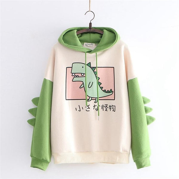 Sweet Japanese Dinosaur T-Rex Hoodie Harajuku Kawaii DDLG Playground