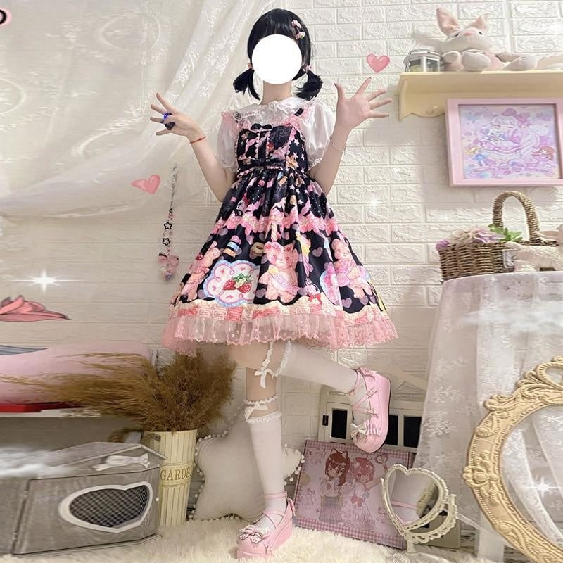 Teddy Bear Bakery Sweet Lolita JSK Dress Kawaii Cute | DDLG Playground