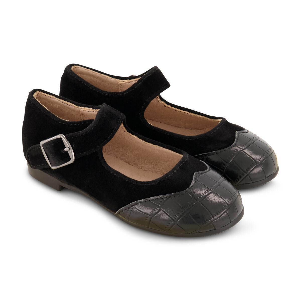 Zeebra Kids Hard Sole Crocodile Mary Janes - Black – Head Shoulders ...