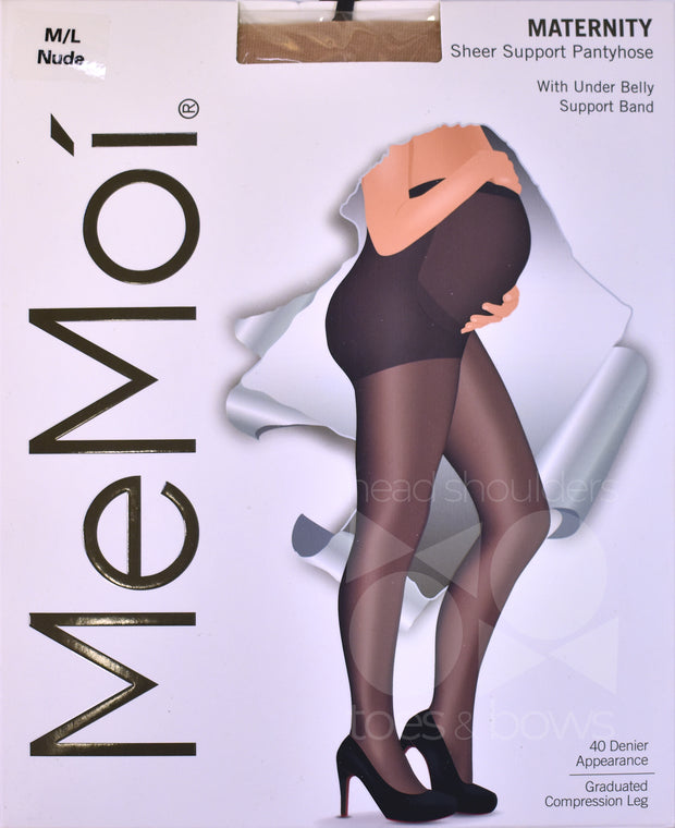 Memoi Memoi Women's Maternity Crystal Sheer Pantyhose with Under Belly  Support Band 12 Denier MA-401