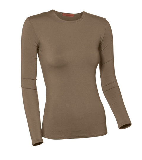 PB&J Ladies Modal Long Sleeve Shell - Taupe Image 1