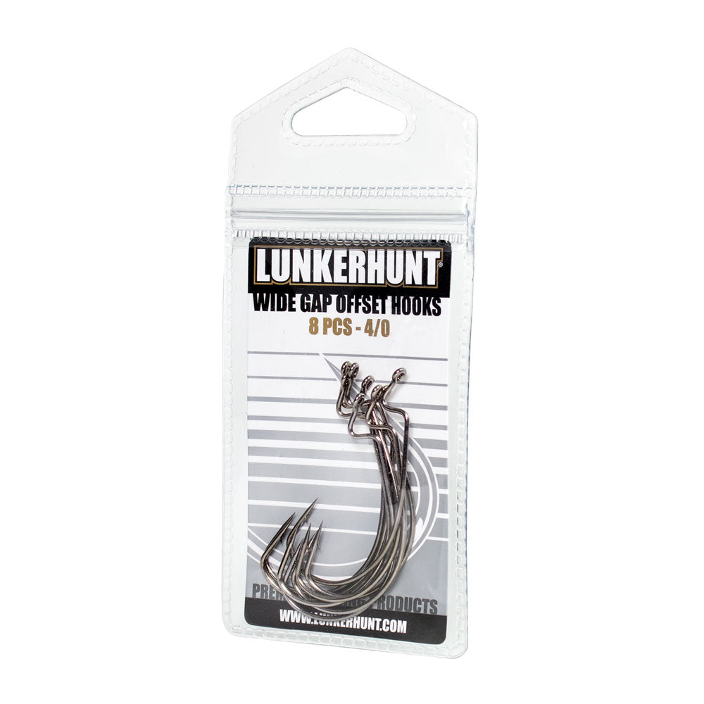 3 Lunkerhunt Fishing Wide Gap Offset Hooks 4/0 -TWGH02