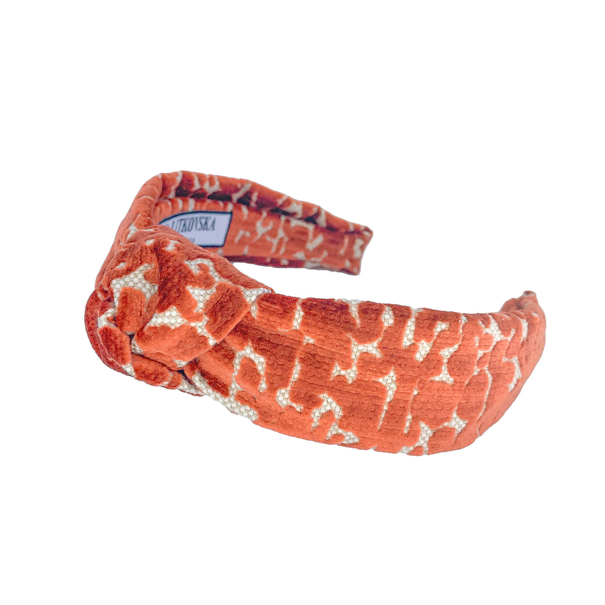 Animal Print Headband in Giraffe Ginger | Velvet Headbands