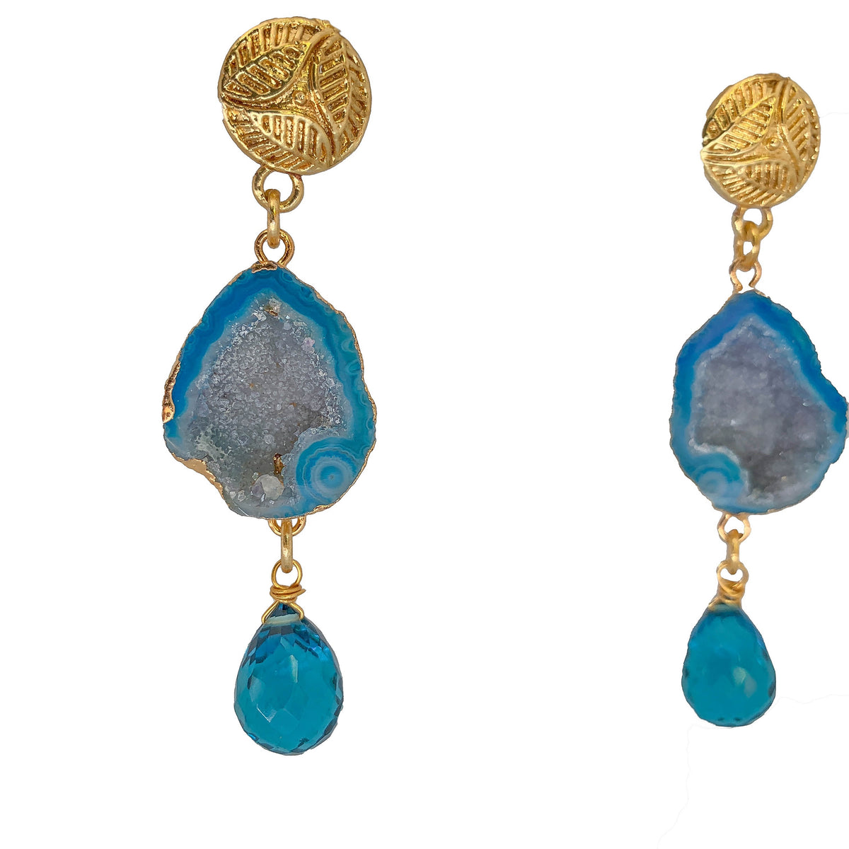 Handmade gemstone earrings Unique earrings Artisan handcrafted earrings