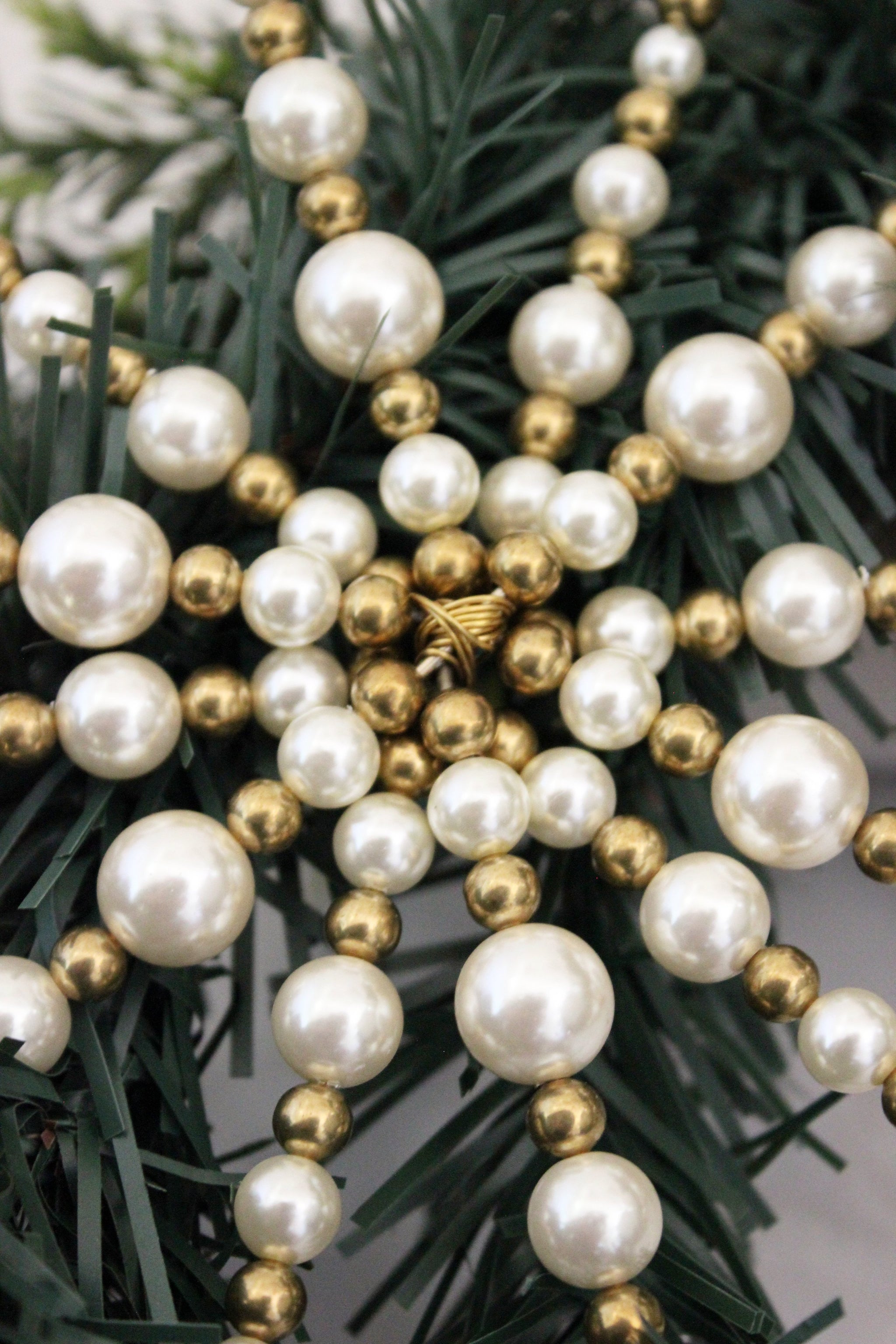 pearl colored christmas ornaments