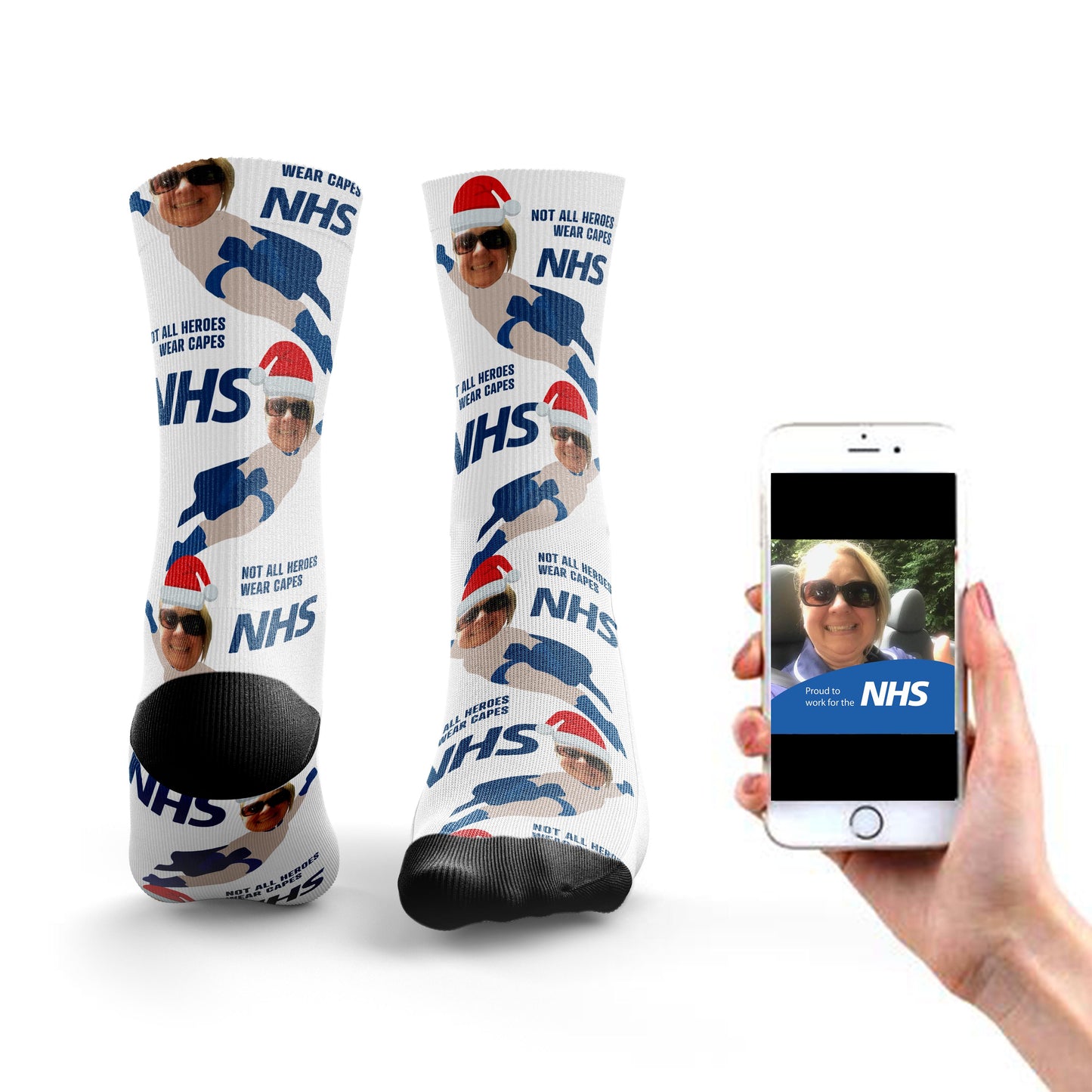 Not All Heroes Wear Capes - NHS Socks - Upload Your Hero – Socks Smile