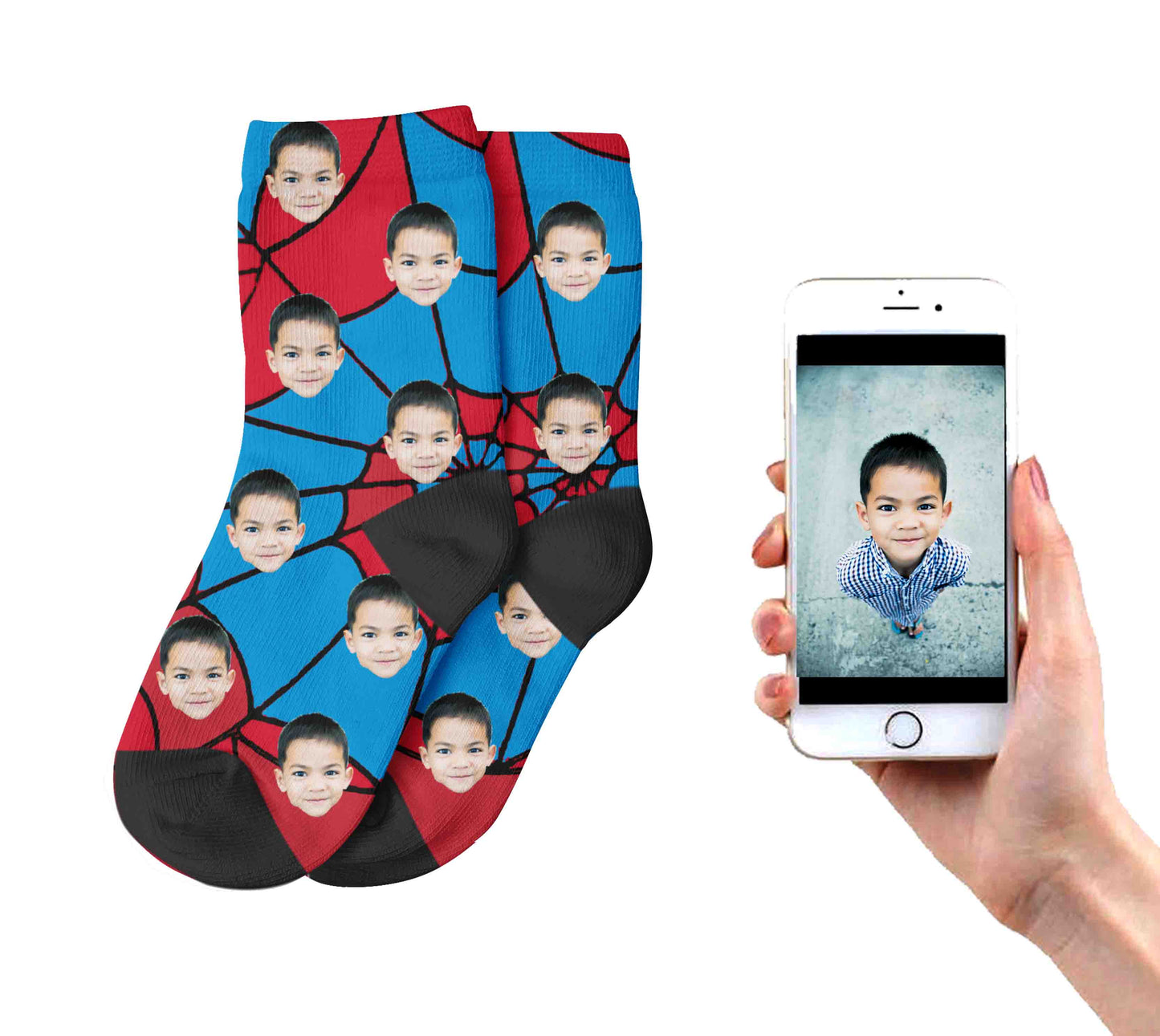 Custom Kids Ironman Socks - We Print Your Kids Face On Ironman Socks – Socks  Smile