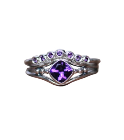 Satellite Ring with Amethyst
