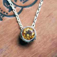 Wrought Bezel Necklace with Citrine