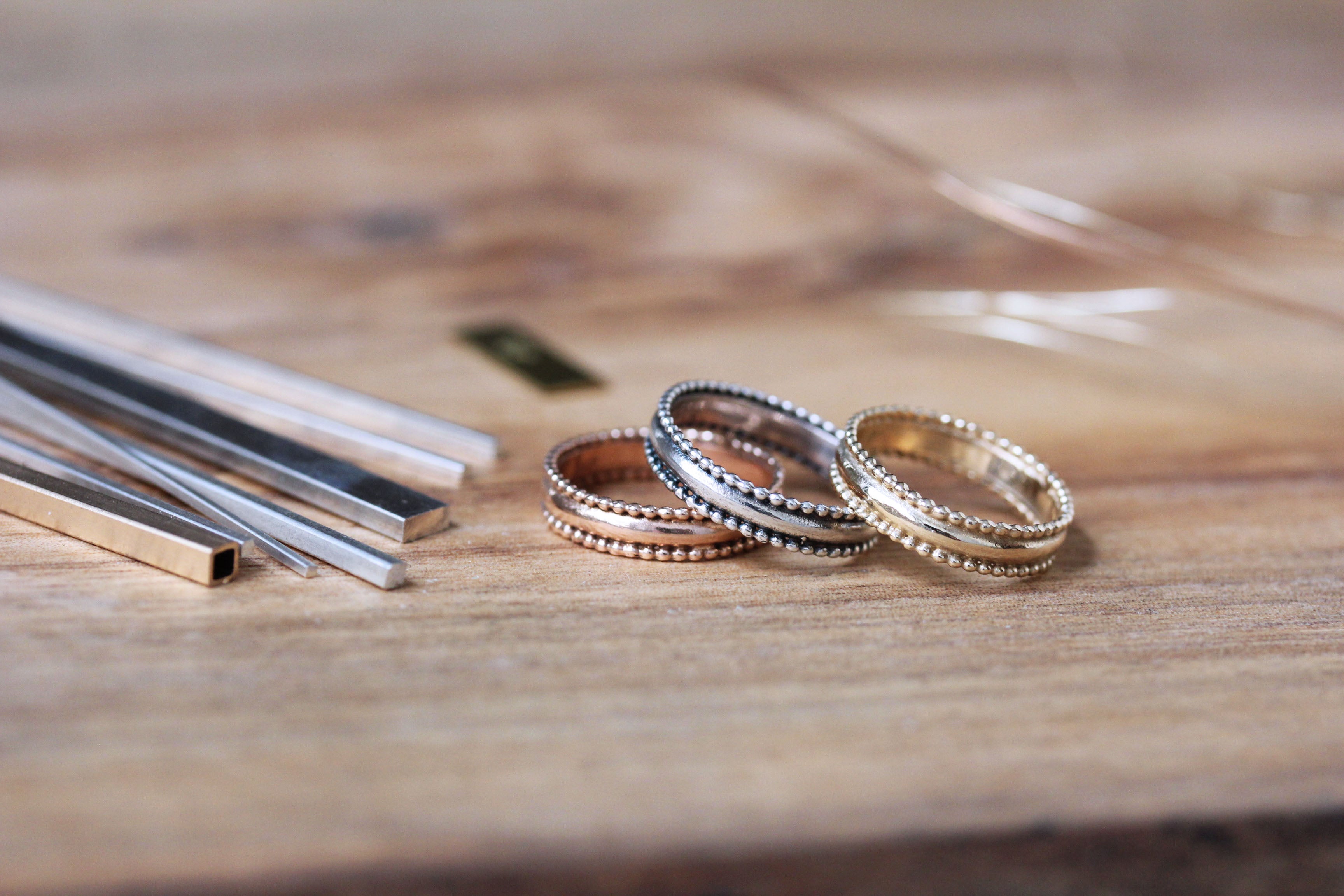 Rings in different metals