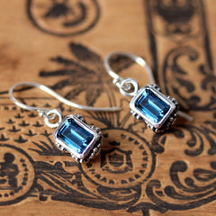 Daisy Earrings, London Blue Topaz