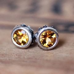 Wrought Bezel Earrings