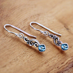 Water Drop Earrings, London Blue Topaz