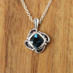 Water Necklace, London Blue Topaz