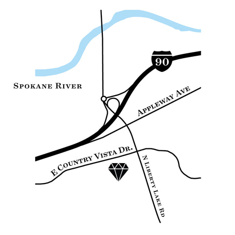 Map to Lorraine Fine Jewelry in Liberty Lake Washington
