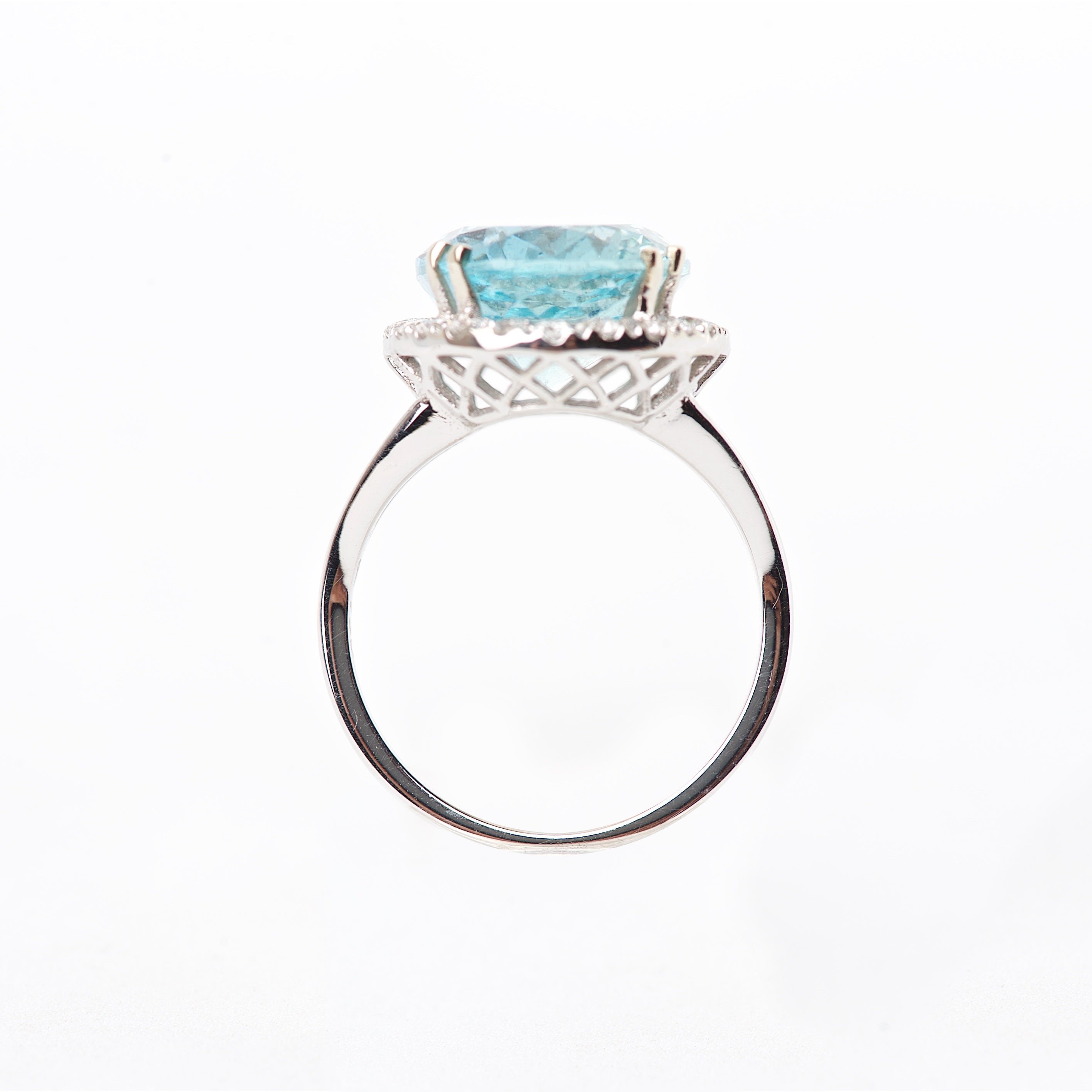 The Jaylin - 18K AAA Aquamarine and Diamond Ring