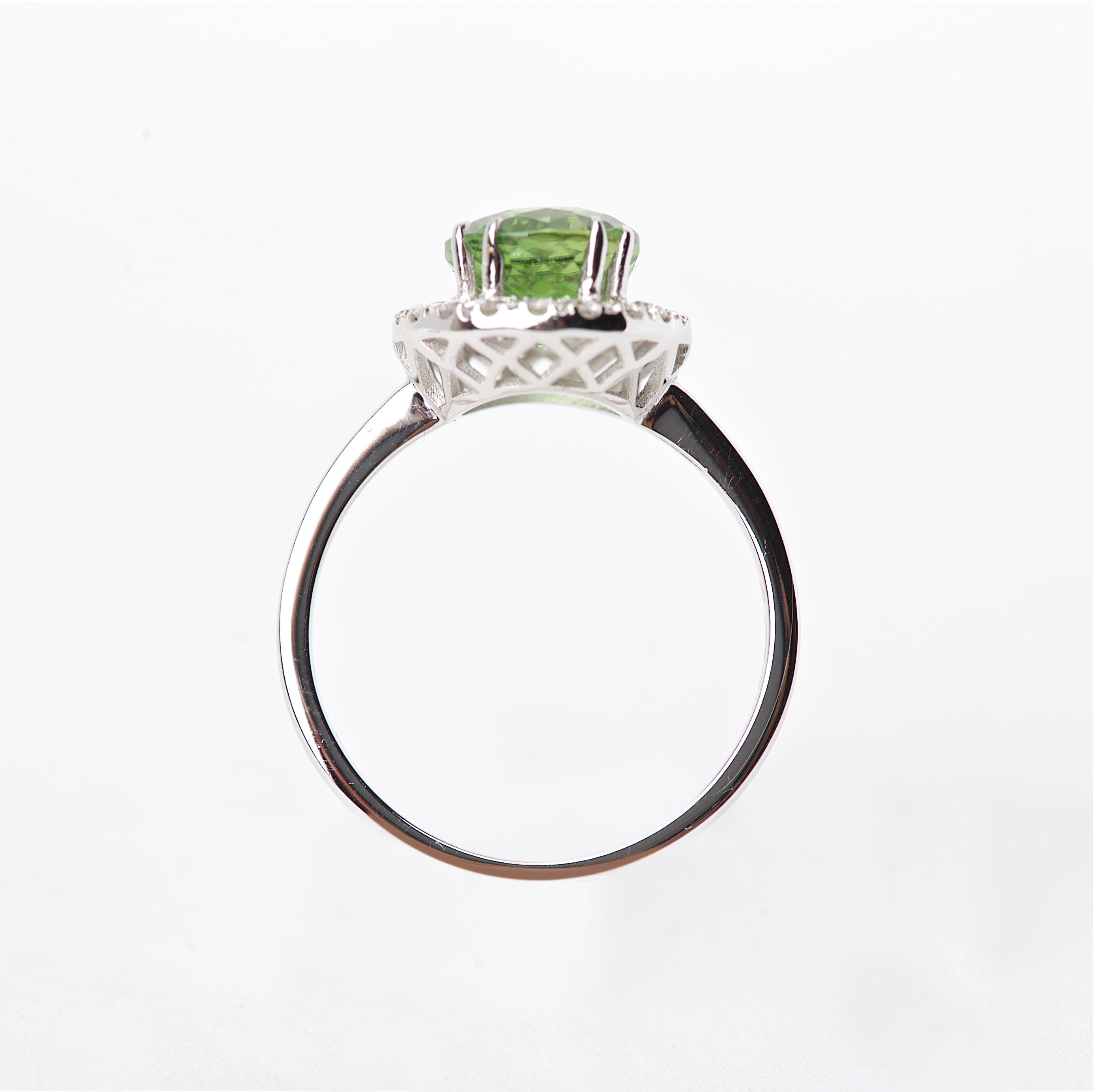 The Kendra - 18K Green Tourmaline and Diamond ring